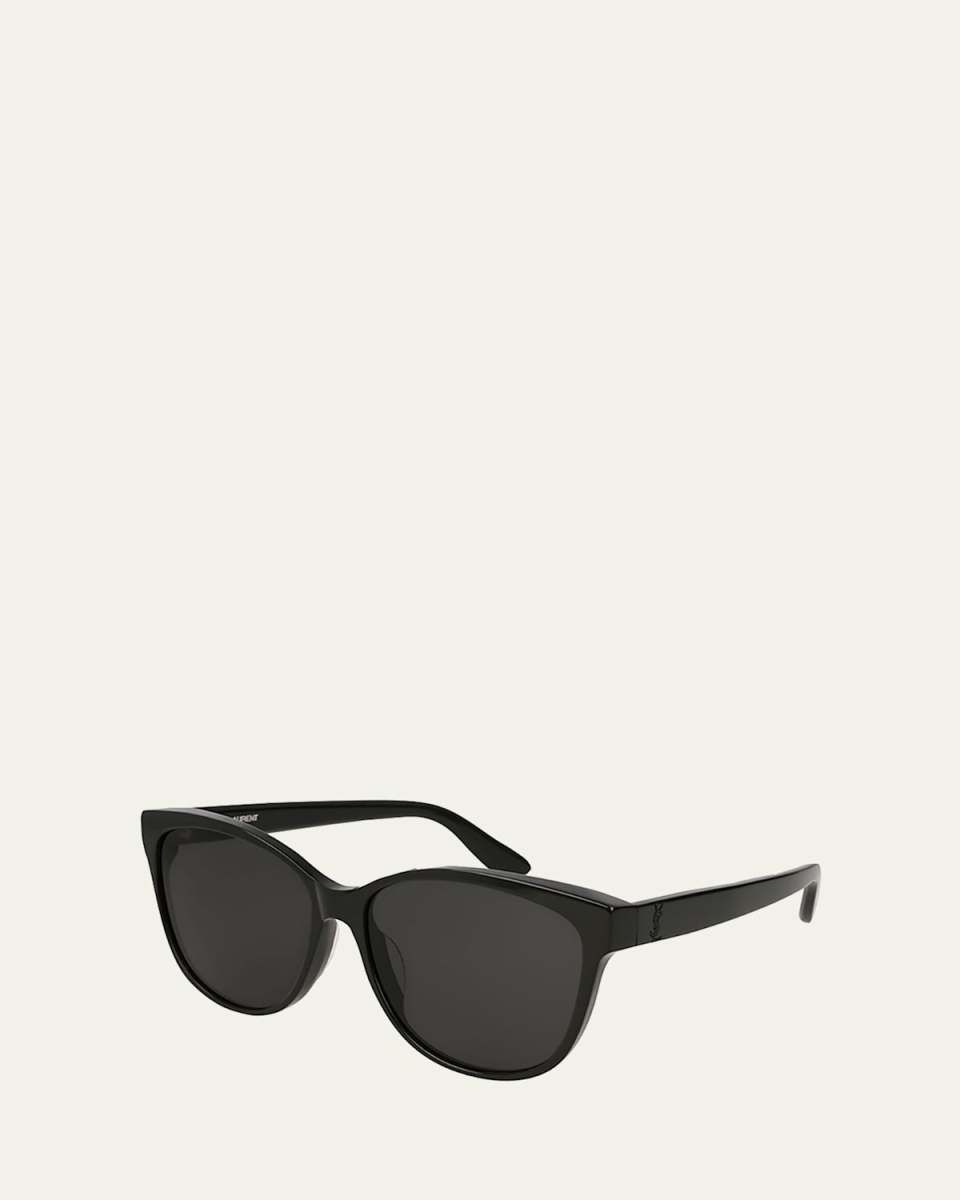 Cat-Eye Monochromatic Sunglasses, Black Pattern